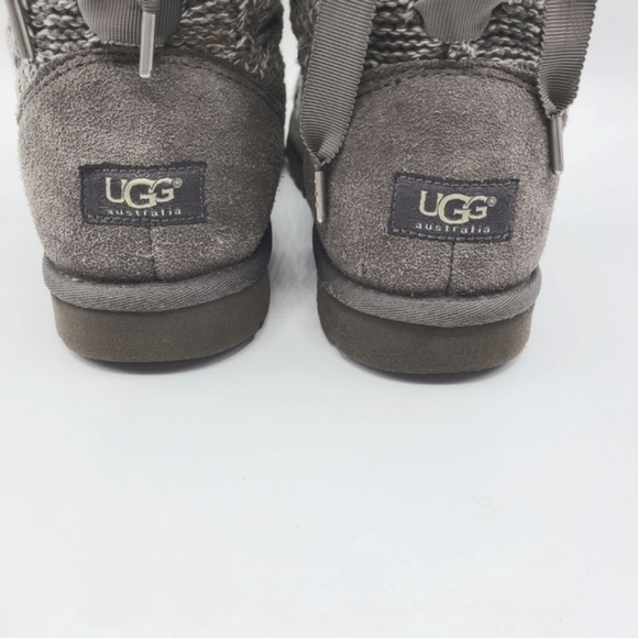 UGG Isla Cableknit Boots Gray Grey Size 8 - Picture 5 of 13
